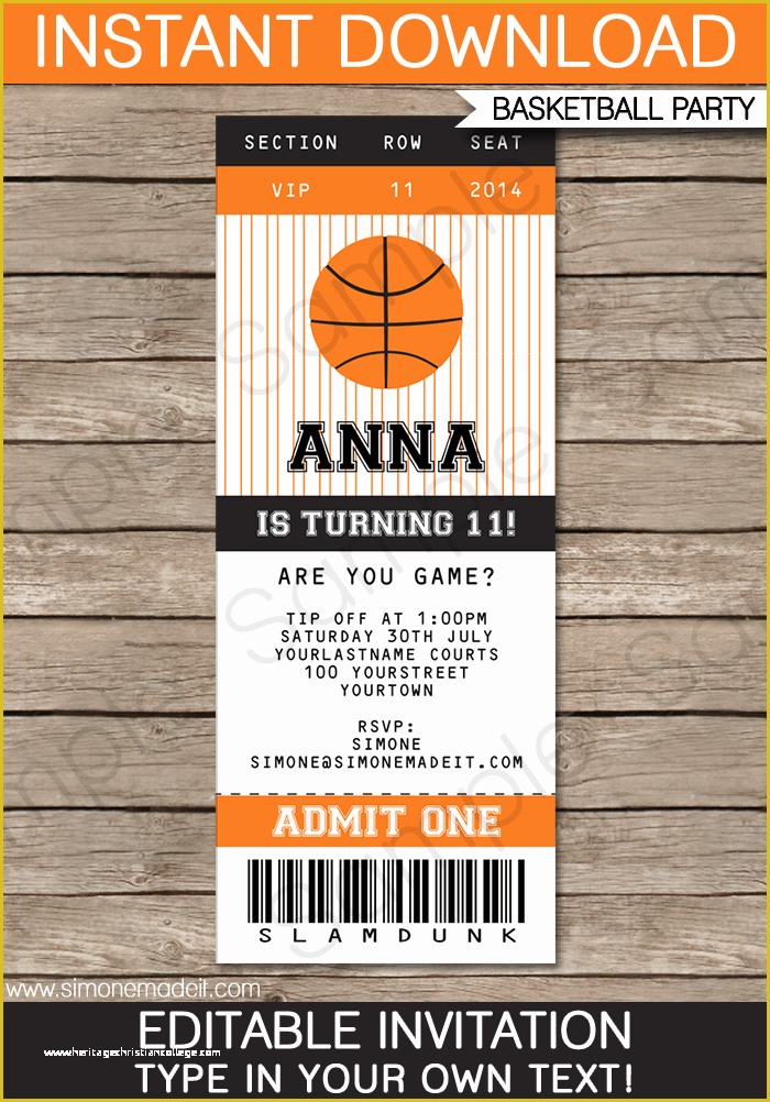 Concert Invitation Template Free Of Basketball Ticket Invitation Template – Black orange