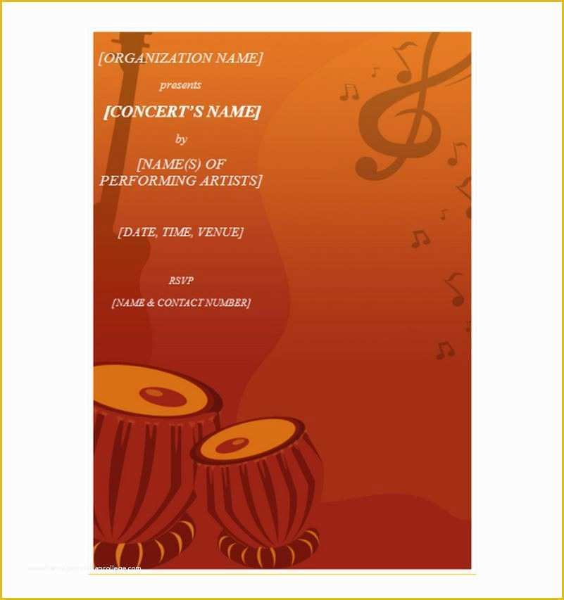 Concert Invitation Template Free Of Concert Invitation Template