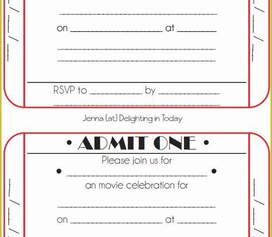 Concert Invitation Template Free Of Movie Ticket Birthday Invitations Free Printable