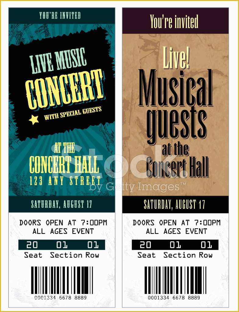 Concert Invitation Template Free Of Set Of Cool Concert Tickets Template Stock Vector