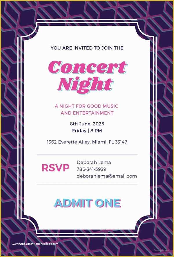 Concert Invitation Template Free Of Ticket Invitation Template 59 Free Psd Vector Eps Ai