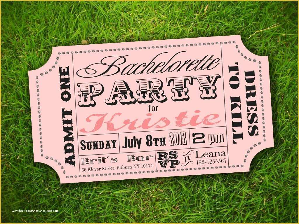 Concert Invitation Template Free Of Vintage Ticket Invitation Template Free Super Cute Idea