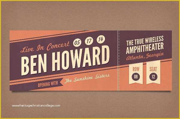 Concert Ticket Design Template Free Of 12 Vintage Ticket Templates Psd Ai Word