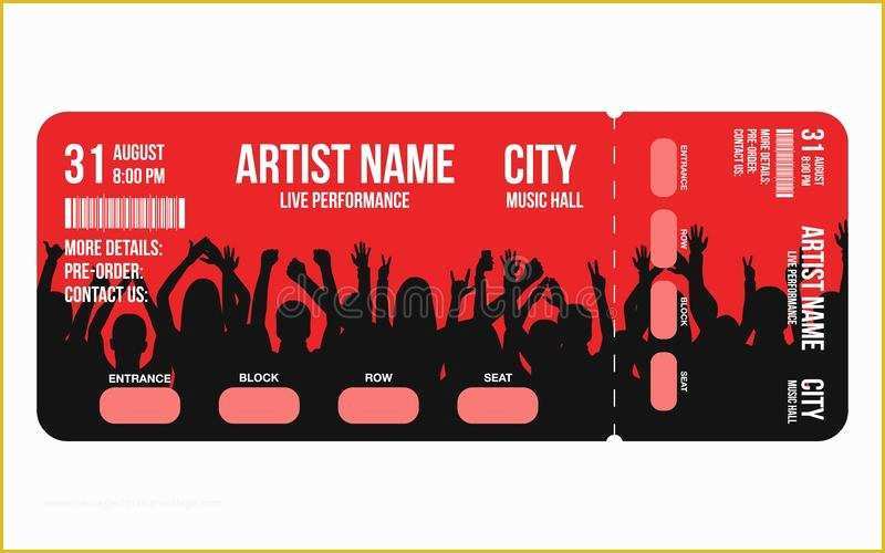 Concert Ticket Design Template Free Of Concert Ticket Template Concert Party Festival Ticket