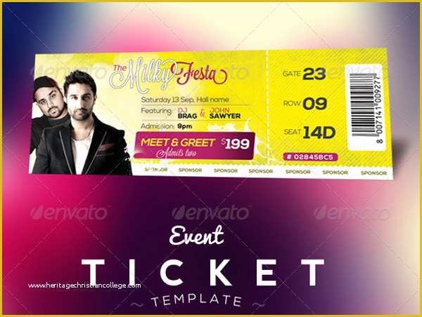 Concert Ticket Design Template Free Of Free Download event Tickets Template Psd