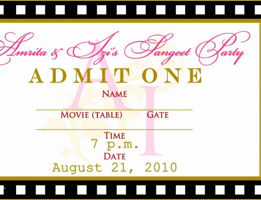 Concert Ticket Design Template Free Of Free Templates for Birthday Invitations