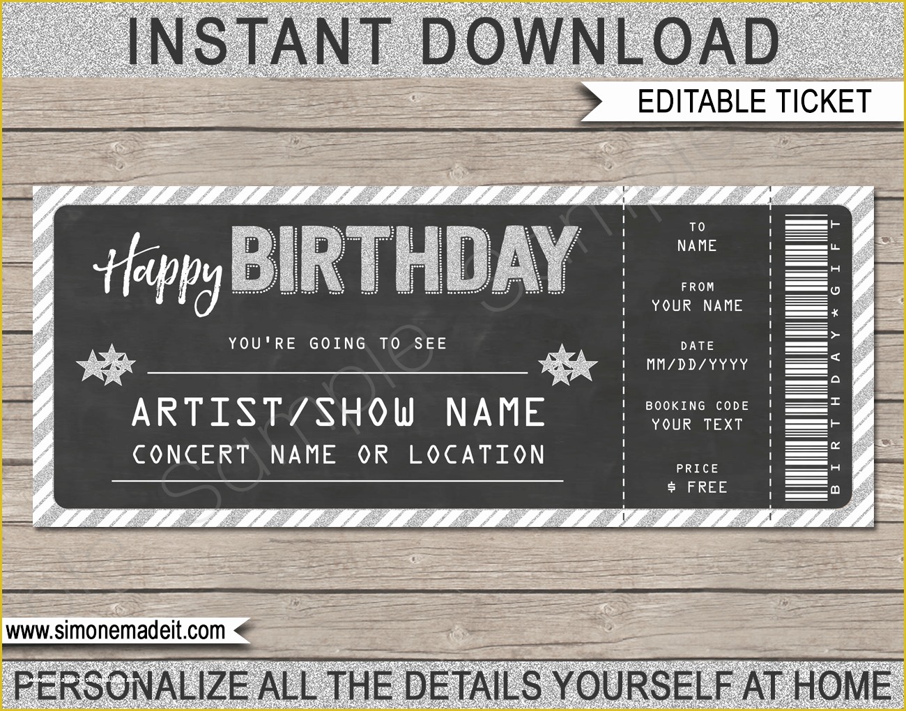 Concert Ticket Template Free Of Concert Gift Tickets Template