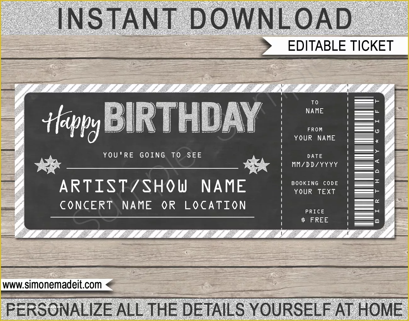 Concert Ticket Template Free Of Concert T Tickets Template