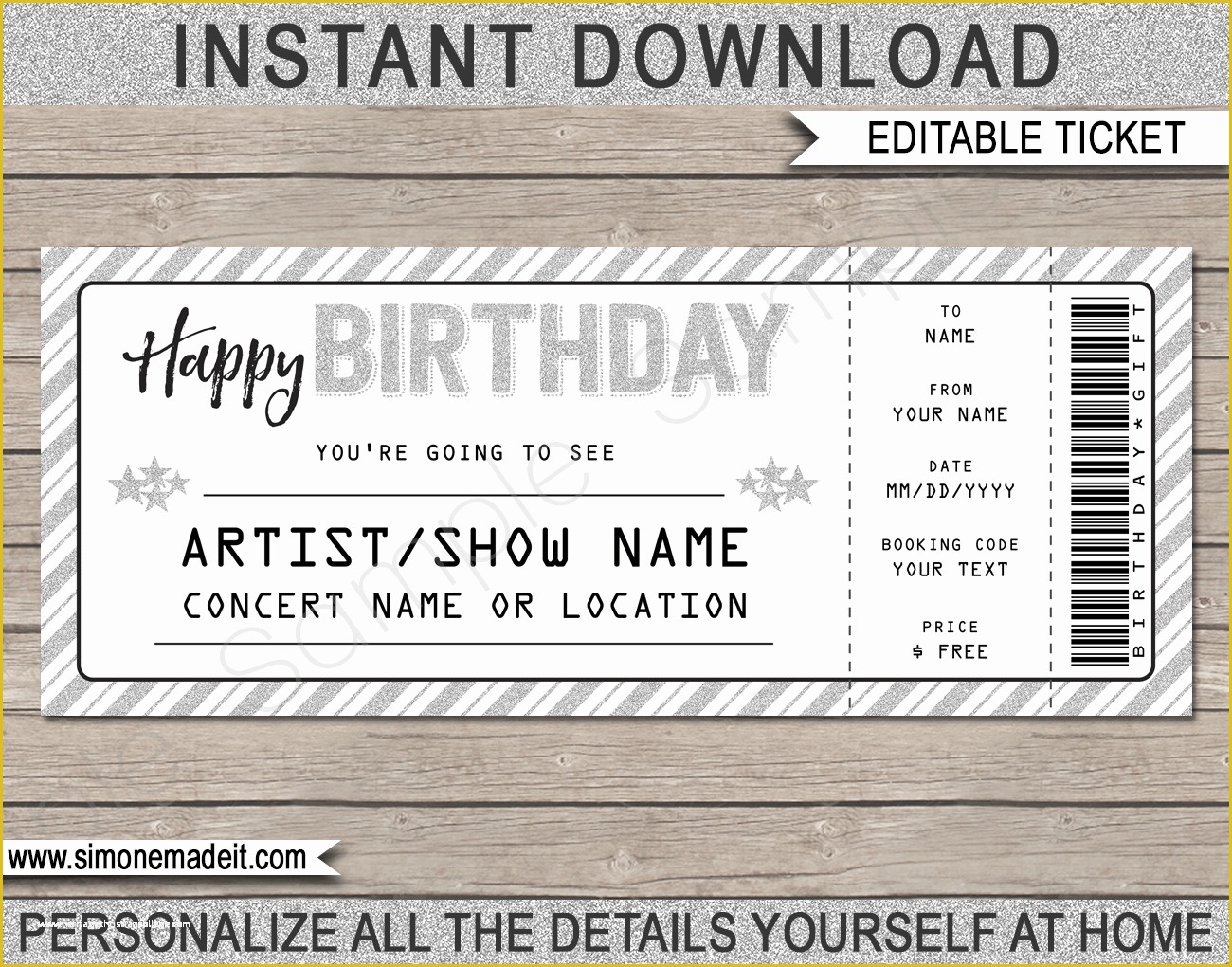 Concert Ticket Template Free Of Printable Concert Ticket Template