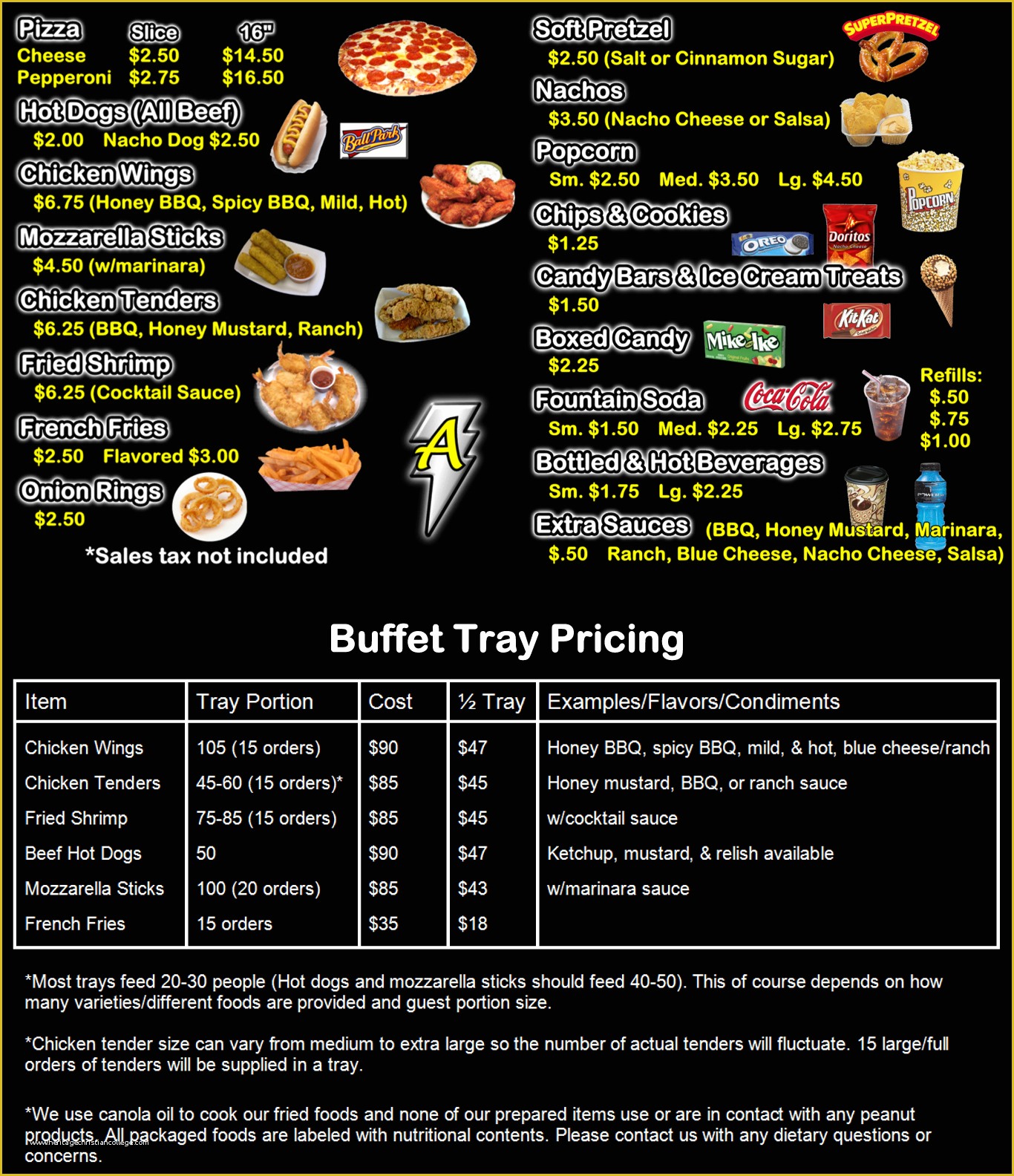 Concession Stand Menu Template Free Of Amped Up Concessions