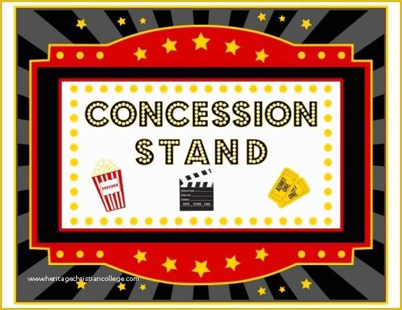 Concession Stand Menu Template Free Of Free Movie Night Party Printables by Printabelle