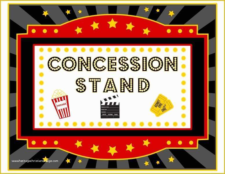 Concession Stand Menu Template Free Of Free Movie Night Party Printables by Printabelle