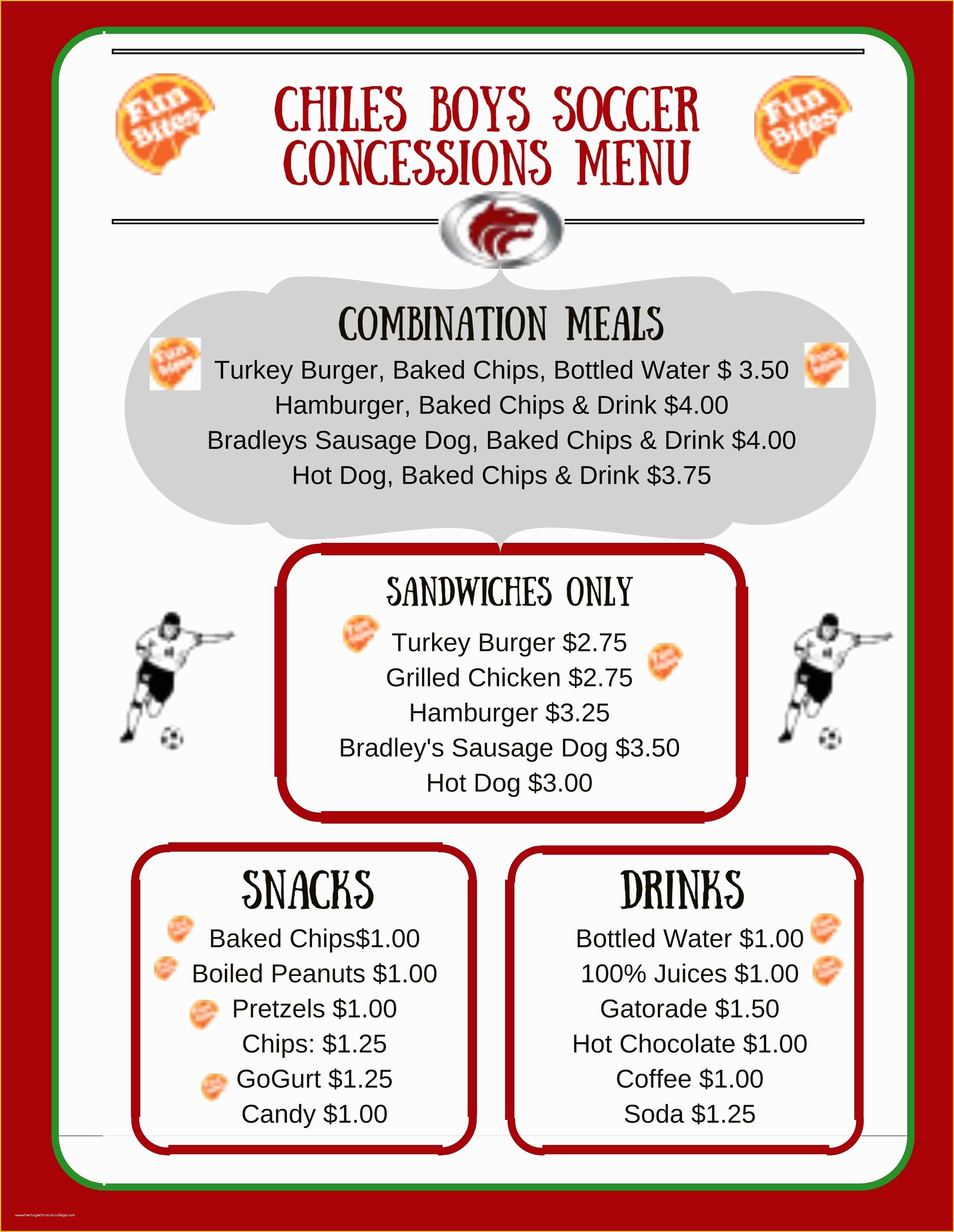 Concession Stand Menu Template Free Of Healthy Concession Stands