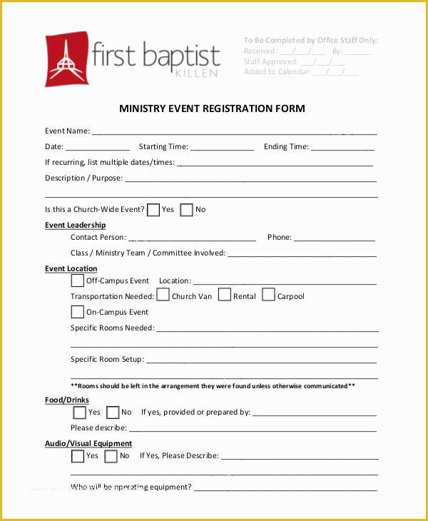 Conference Registration form Template Free Download Of Church event Registration form Template Templates