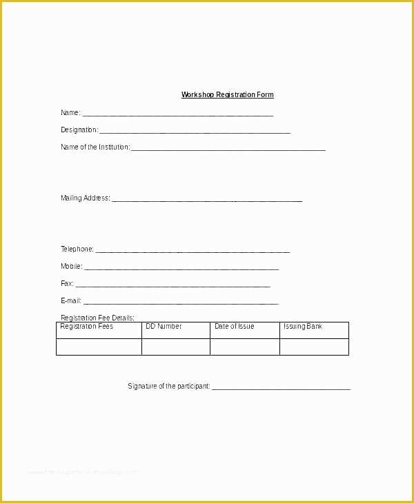 Conference Registration form Template Free Download Of Conference Registration form Template Free Download