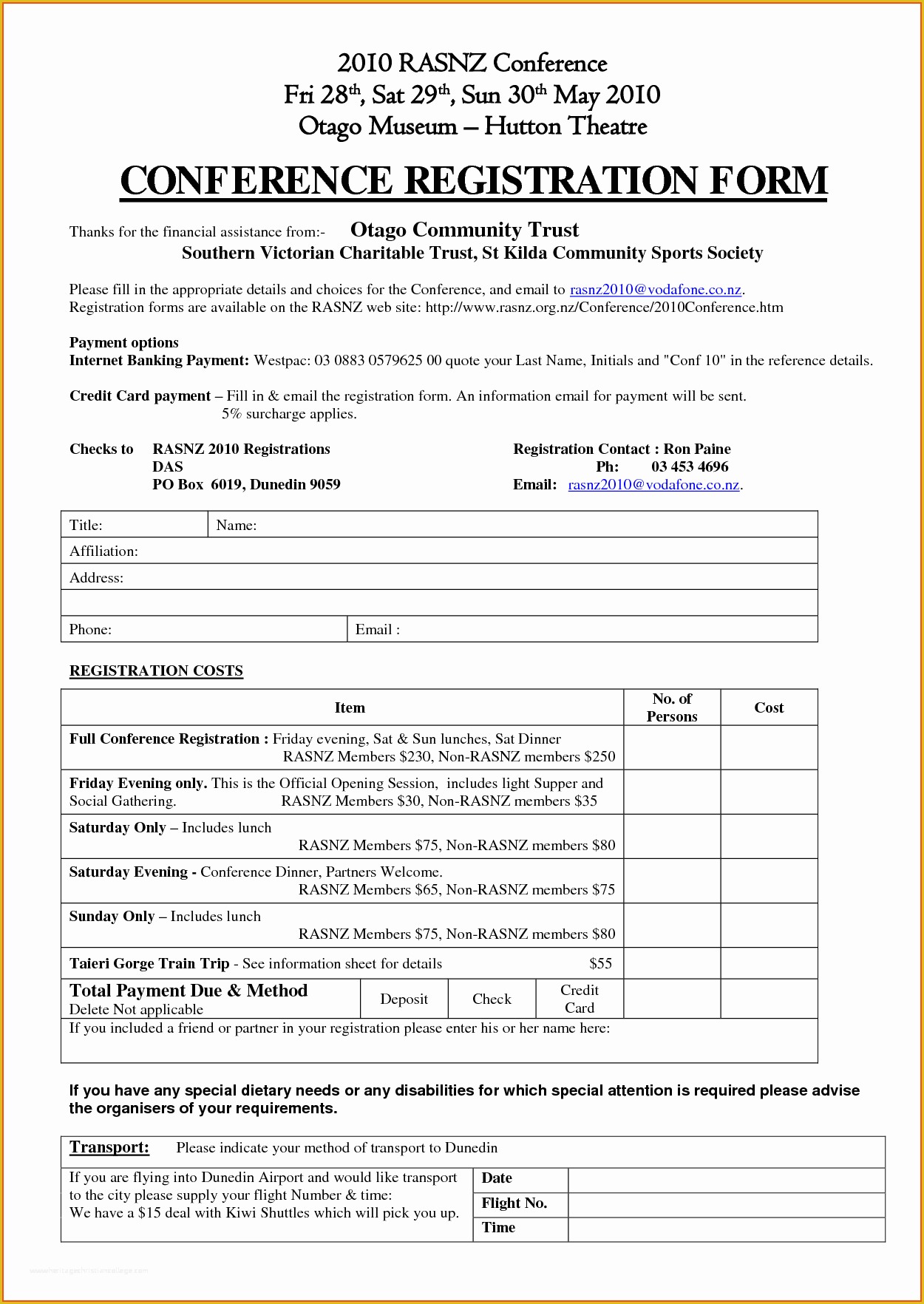 Conference Registration form Template Free Download Of form Free Download Conference Registration form
