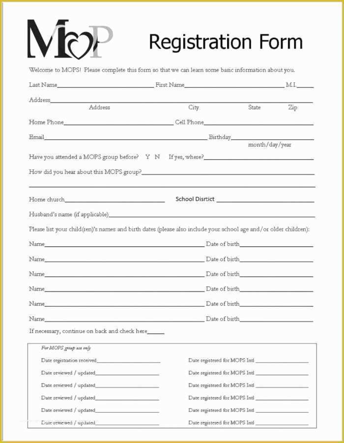 Conference Registration Form Template Free Download Of Church 