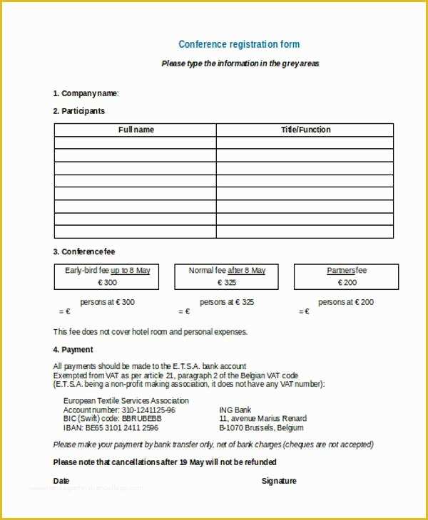 Conference Registration form Template Free Download Of Registration form Templates