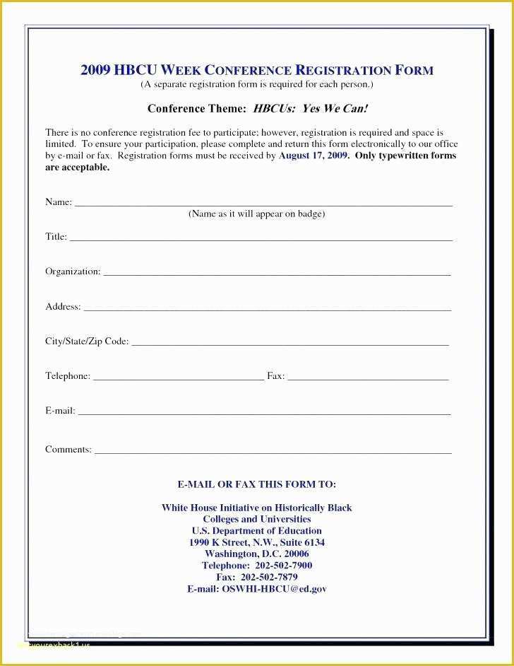 52 Conference Registration form Template Free Download