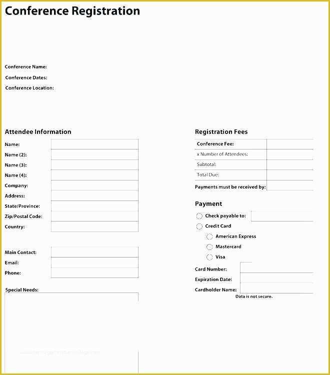 Conference Registration form Template Free Download Of Registration Template Free Conference Registration form