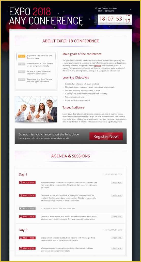 Conference Website Template Free Of Wordpress event theme event Management Website Templates