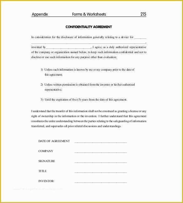 52 Confidentiality Agreement Template Free