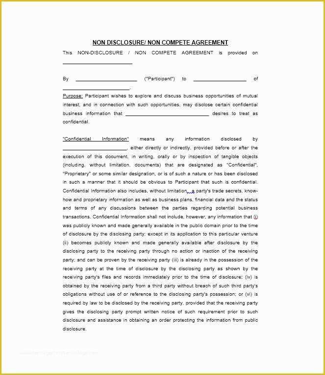 Confidentiality Agreement Template Free Of 40 Non Disclosure Agreement Templates Samples & forms