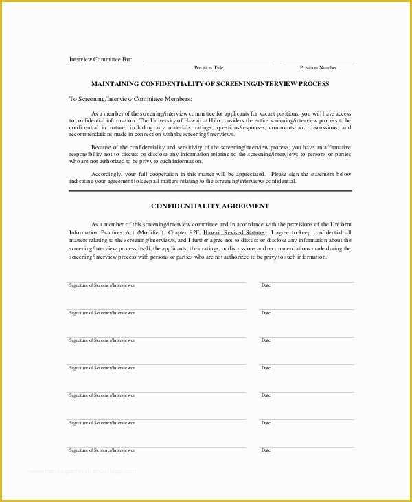 Confidentiality Agreement Template Free Of Confidentiality Agreement Template 12 Free Pdf Word