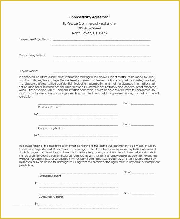 Confidentiality Agreement Template Free Of Confidentiality Agreement Template 12 Free Pdf Word
