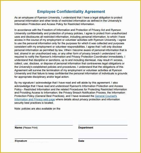 Confidentiality Agreement Template Free Of Confidentiality Agreement Template 7 Download Free