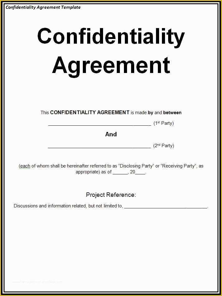 Confidentiality Policy Template Free Of Confidentiality Agreement Template