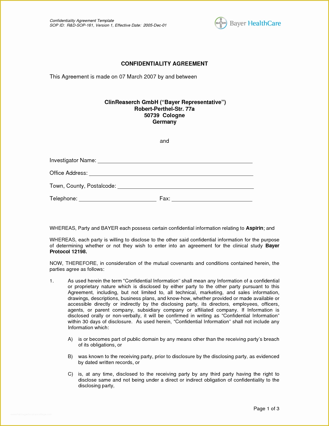 Confidentiality Template Free Of 10 Best Of Confidentiality Agreement Template