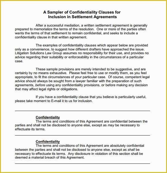Confidentiality Template Free Of 7 Free Confidentiality Agreement Templates Excel Pdf formats
