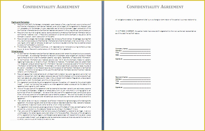 Confidentiality Template Free Of Confidentiality Agreement Template