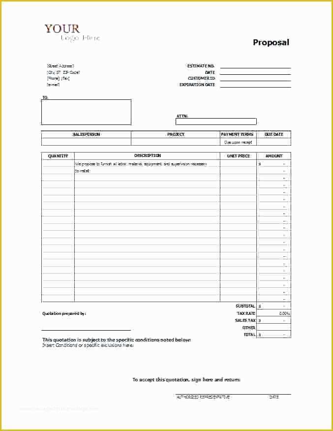 Construction Bid Template Free Excel Of Bid Proposal Template Excel