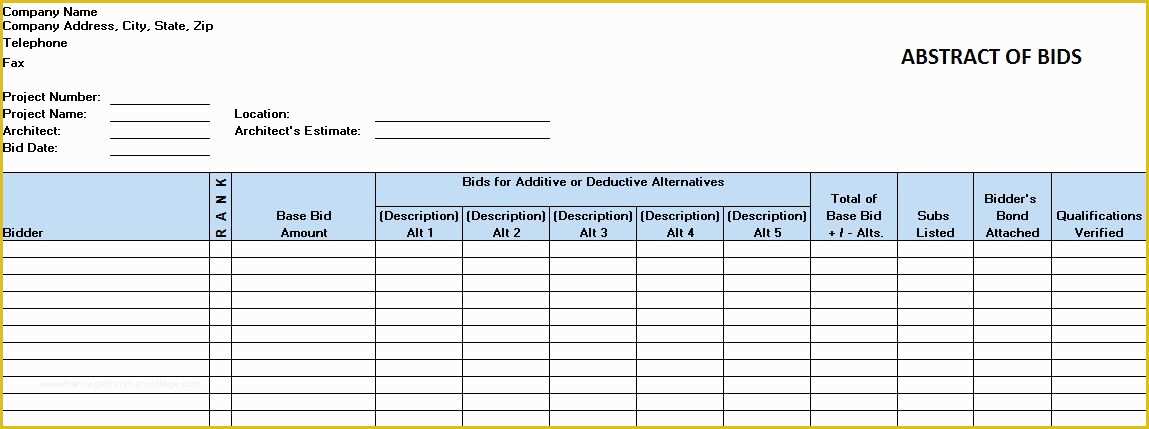 Construction Bid Template Free Excel Of Construction Cost Estimating Basics and Beyond Smartsheet