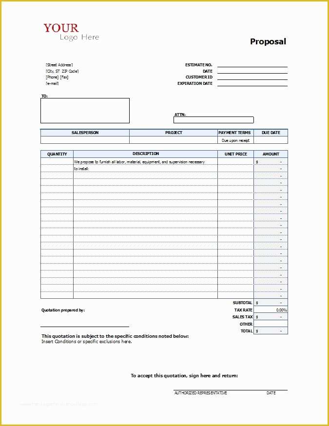 Construction Bid Template Free Excel Of Construction Proposal Template