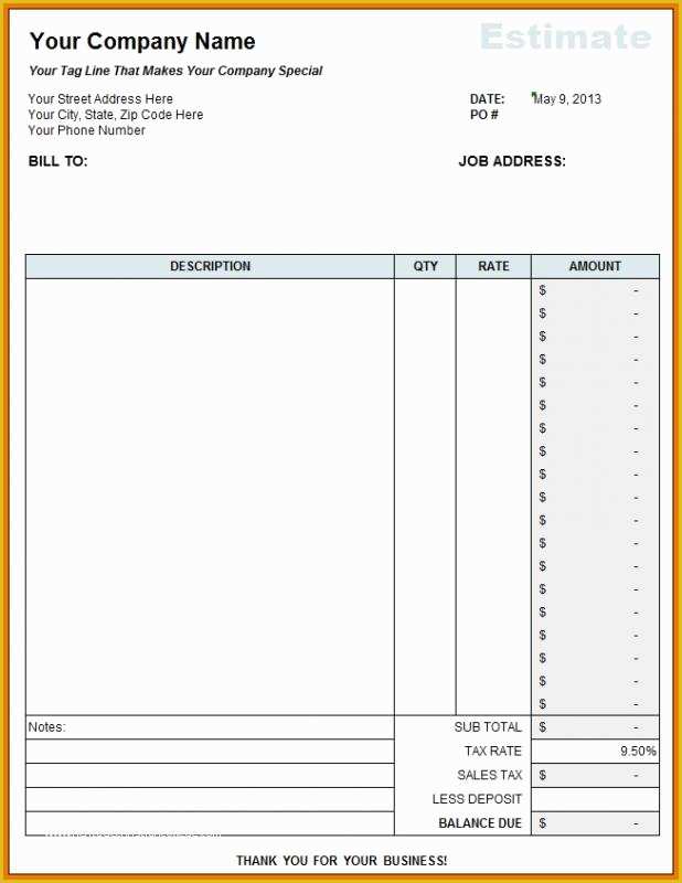 Construction Bid Template Free Excel Of Free Construction Estimate Template Excel