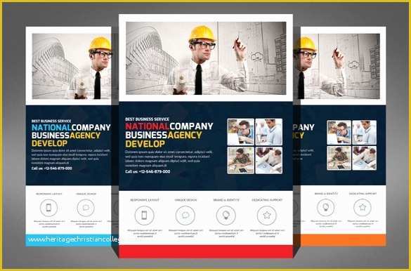 Construction Company Template Free Of 30 Construction Pany Flyer Templates Psd Ai