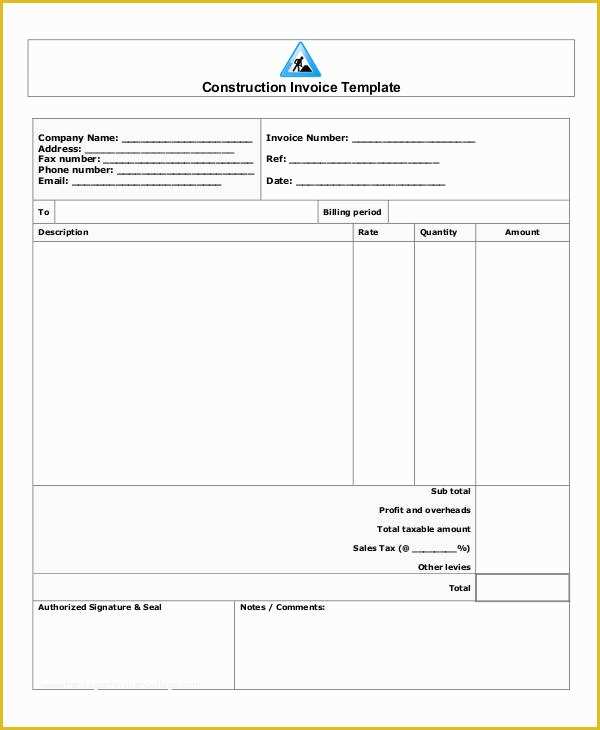Construction Company Template Free Of 33 Free Invoices