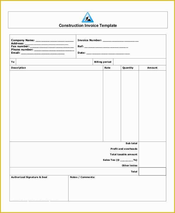 Construction Company Template Free Of 33 Free Invoices