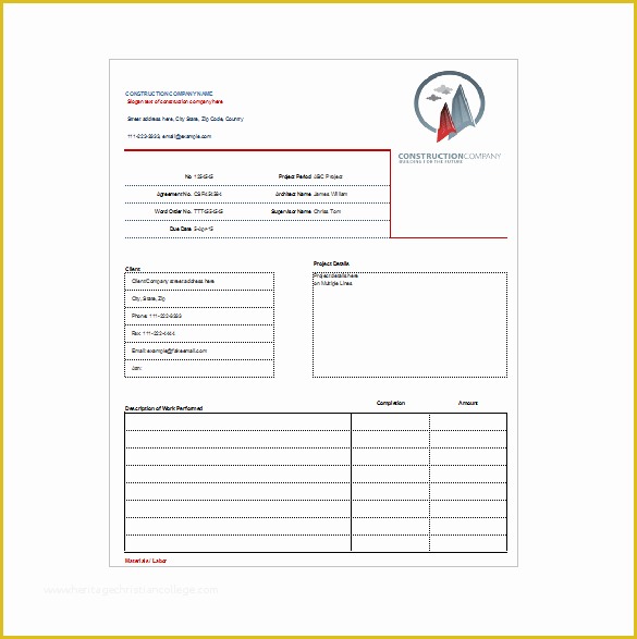 Construction Company Template Free Of 6 Construction Receipt Templates Doc Pdf