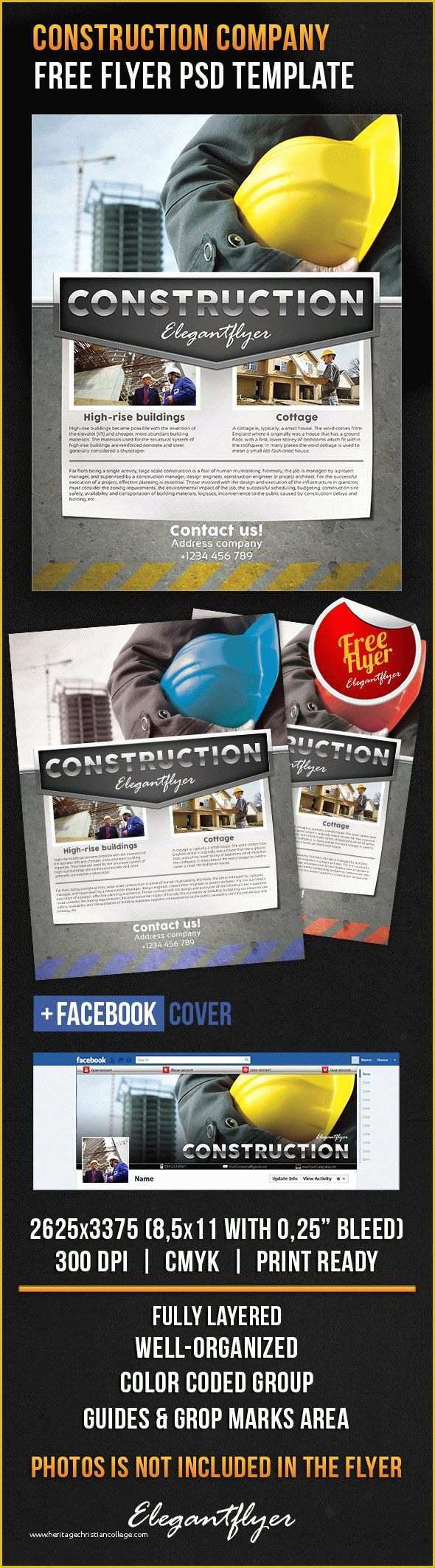 Construction Company Template Free Of Construction Pany – Free Flyer Psd Template – by