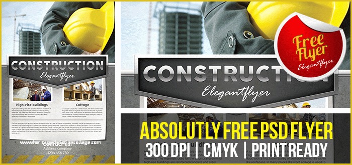 Construction Company Template Free Of Construction Pany Free Flyer Psd Template