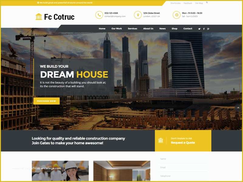 Construction Company Template Free Of Fc Cotruc Free Construction Pany Website Template