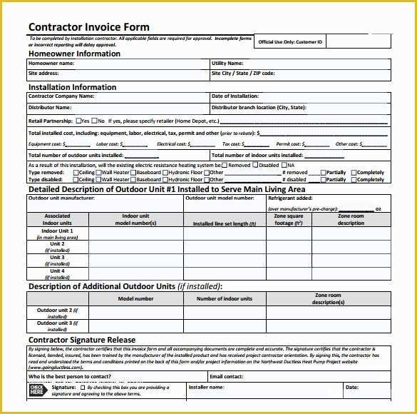 Construction Invoice Template Excel Free Of 14 Contractor Invoice Templates Download Free Documents