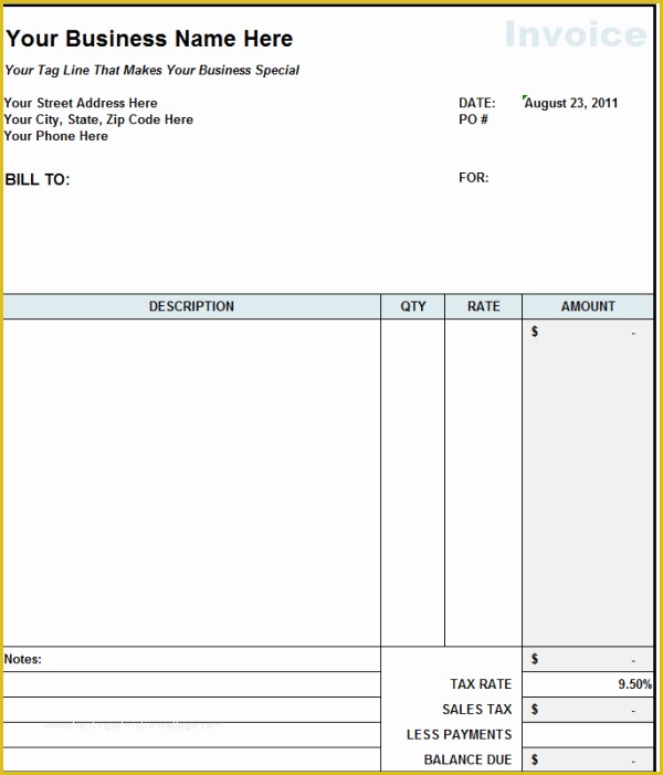 Construction Invoice Template Excel Free Of 9 Contractor Invoice Templates Word Excel Pdf formats