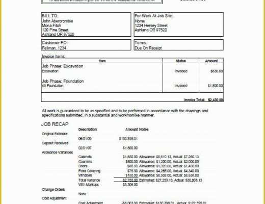 Construction Invoice Template Excel Free Of Construction Invoice Sample