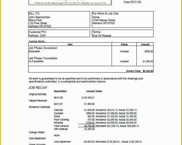 Construction Invoice Template Excel Free Of Construction Invoice Sample