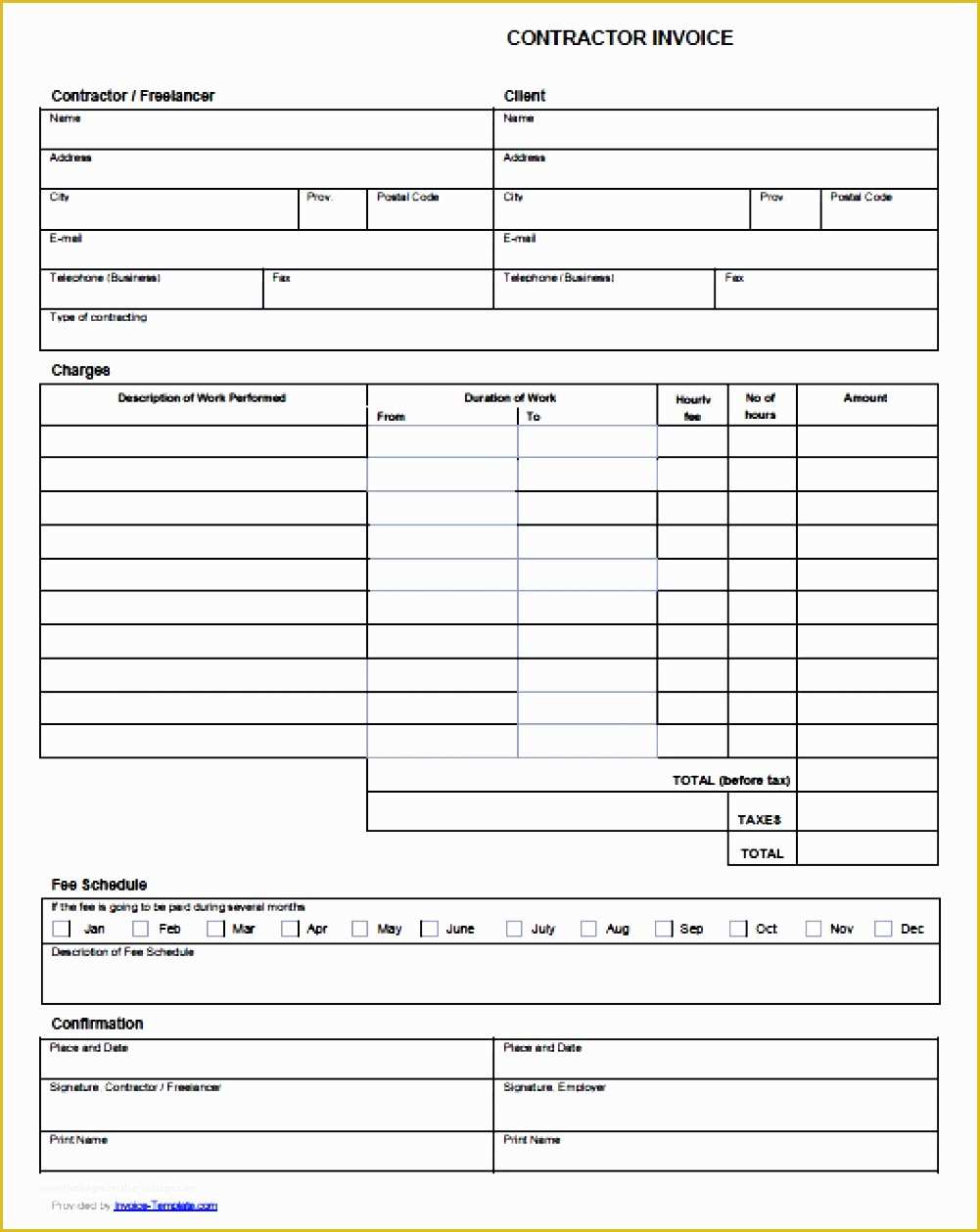 Construction Invoice Template Excel Free Of Contractor Invoice Template Free Excel Archives